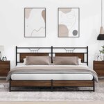 vidaXL Cadre de lit en métal sans matelas chêne marron 200x200 cm