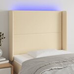 vidaXL Tête de lit à LED Crème 83x16x118/128 cm Tissu