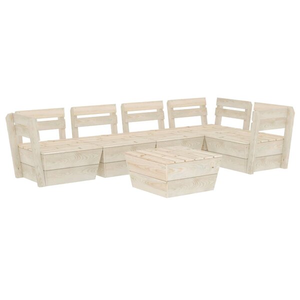 vidaXL Salon de jardin palette 6 Pièces Bois d'épicéa imprégné