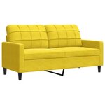 vidaXL Ensemble de canapés 4 Pièces avec coussins Jaune Velours