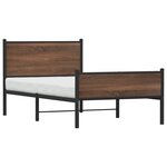 vidaXL Cadre de lit en métal sans matelas chêne marron 100x190 cm