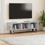vidaXL Meuble TV Gris béton 100 x 35 x 35 cm Bois d'ingénierie