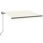 vidaXL Auvent automatique avec capteur de vent et LED 350x250 cm Crème