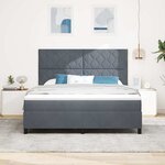 vidaXL Lit à ressorts avec matelas Gris foncé 180 x 200 cm Velours