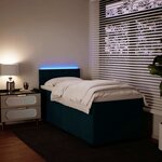 vidaXL Sommier à lattes de lit avec matelas bleu 80x200 cm velours