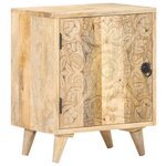 vidaXL Table de chevet sculptée 40x30x50 cm Bois de manguier massif