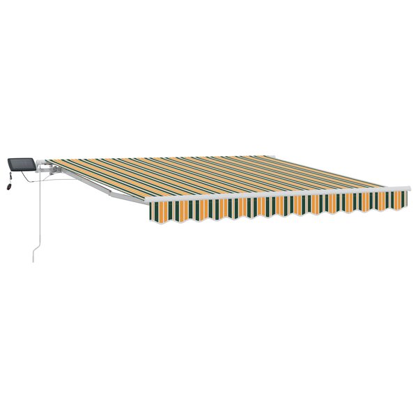 Auvent Rétractable Manuel vidaXL avec LED Vert et Jaune 350x250 cm