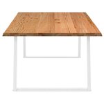 vidaXL Table à manger et bord naturel bois massif chêne rectangulaire