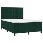 vidaXL Sommier à lattes de lit et matelas Vert foncé 140x200cm Velours