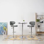 vidaXL Tabourets de bar lot de 2 gris similicuir