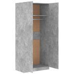vidaXL Garde-robe Gris béton 90x52x200 cm Bois d’ingénierie