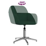 vidaXL Chaise pivotante de bureau Vert foncé Tissu