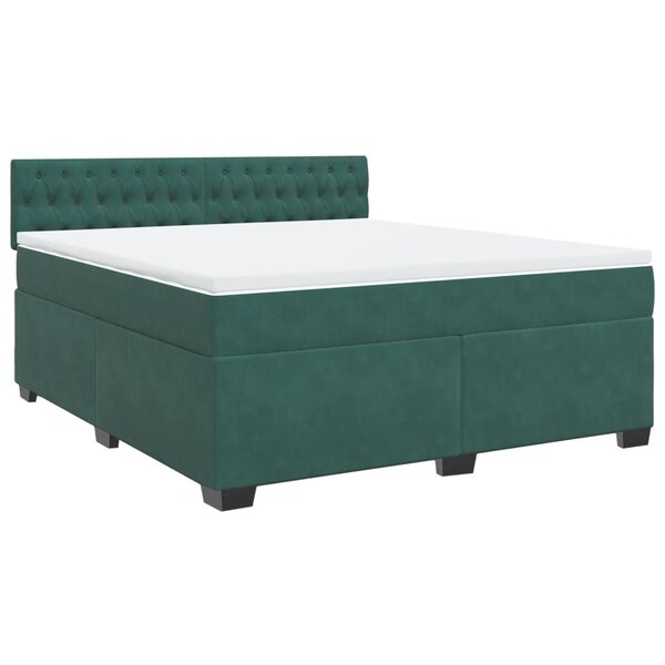 vidaXL Sommier à lattes de lit et matelas Vert foncé 180x200cm Velours