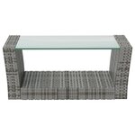 Salon de jardin meuble d'extérieur ensemble de mobilier 8 pièces avec coussins résine tressée gris 02_0017694