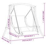 vidaXL Chaise balançoire avec coussin bois d'épicéa avec finition teck