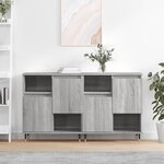 vidaXL Buffets 2 Pièces sonoma gris bois d'ingénierie