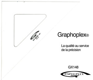 Equerre 45° 3 bords droits 32 cm