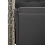vidaXL Ensemble à manger de jardin et coussins 7 Pièces gris rotin