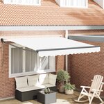 vidaXL Auvent Rétractable Blanc 350 x 250 cm Polyester et Aluminium