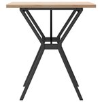vidaXL Table à manger cadre en Y 70x70x75 5cm bois de pin massif fonte