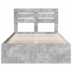 vidaXL Cadre de lit avec tête de lit Béton 120 x 200 cm Pin massif