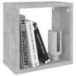 vidaXL Étagères cube murales 2 Pièces Gris béton 26x15x26 cm