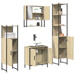 vidaXL Ensemble de meubles de salle de bain 4 Pièces Chêne fumé Bois