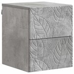 vidaXL Cabinet de chevet mural Gris béton 34 5 x 33 x 40 cm