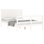vidaXL Cadre de lit sans matelas blanc 140x190 cm bois massif