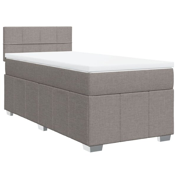 vidaXL Sommier à lattes de lit avec matelas Taupe 80x200 cm Tissu