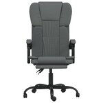 vidaXL Fauteuil inclinable de bureau Gris foncé Tissu