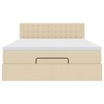 vidaXL Lit ottoman avec matelas et LED crème 140x200 cm tissu
