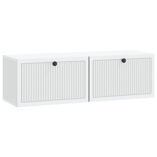 vidaXL Meuble TV mural Blanc 98 x 31 x 30 cm Bois d'ingénierie