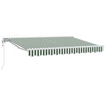 vidaXL Auvent Rétractable Vert et blanc 250x200 cm tissu