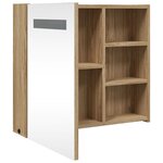 vidaXL Armoire de salle de bain à miroir avec LED chêne 60x13x52 cm