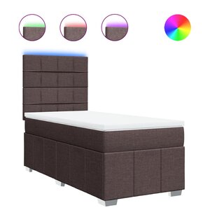 vidaXL Sommier à lattes de lit avec matelas Marron foncé 90x190 cm