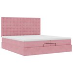 vidaXL Cadre de lit ottoman avec matelas rose 200x200 cm velours