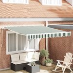 vidaXL Auvent rétractable électrique Vert et blanc 350 x 250 cm