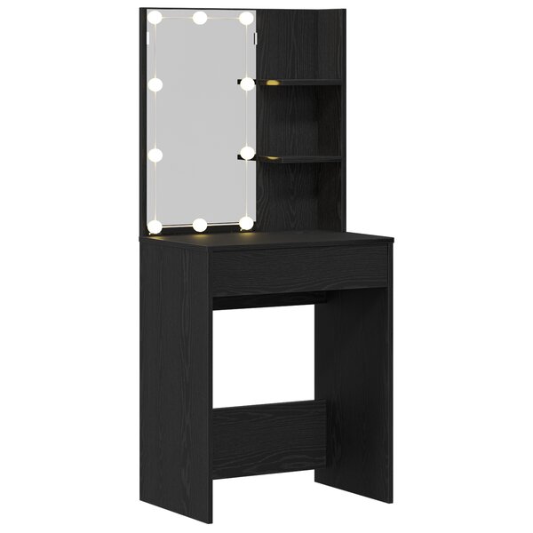 vidaXL Table de Toilette Chêne noir 60 x 40 x 140 cm Bois d'ingénierie