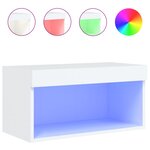 vidaXL Meuble TV avec lumières LED blanc 60x30x30 cm