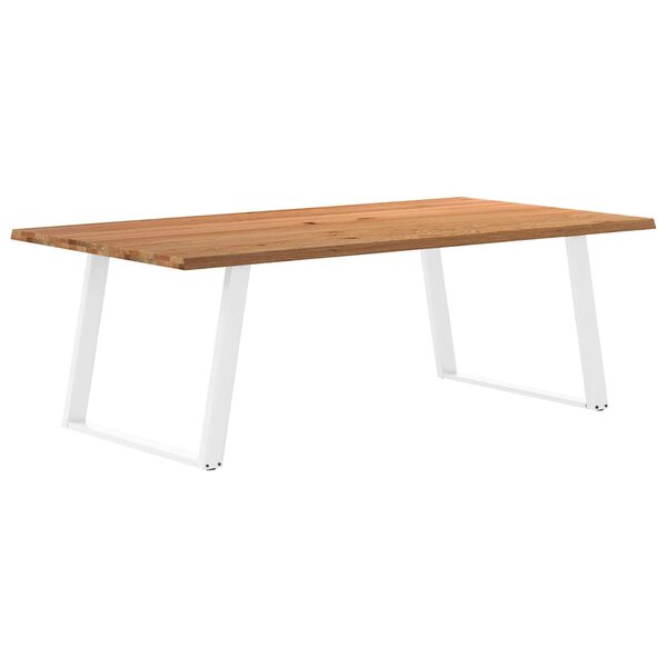 vidaXL Table à manger et bord naturel bois massif chêne rectangulaire