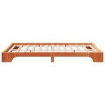 vidaXL Cadre de lit Marron cire 135 x 190 cm Bois massif en pin