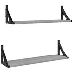 vidaXL Étagères murales 2 Pièces sonoma gris 60x15x15 5 cm