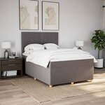 vidaXL Sommier à lattes de lit avec matelas Taupe 160x200 cm Tissu