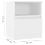 vidaXL Tables de chevet 2 Pièces Blanc 40x40x50 cm Aggloméré