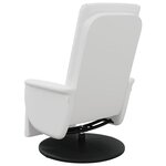 vidaXL Fauteuil inclinable avec repose-pieds blanc similicuir