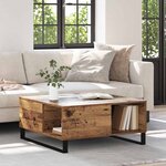 vidaXL Table basse Bois Ancien 80 x 80 x 36 5 cm Bois d'ingénierie