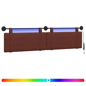vidaXL Tête de lit suspendue Brun Brillant PU antique