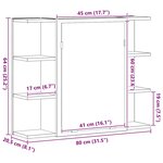 vidaXL Armoire Miroir Chêne noir 80 x 20.5 x 64 cm Bois d'ingénierie