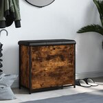 vidaXL Banc à chaussures avec tiroir rabattable chêne fumé 62x32x56 cm